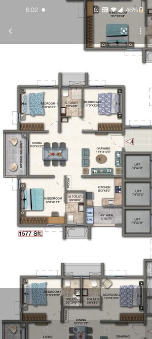 3 BHK Apartment For Sale in Aparna Cyber Heights, Osman Nagar