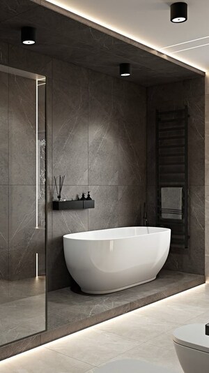 Bathroom in 3 BHK Apartment at Godrej Trilogy, Worli – for Sale