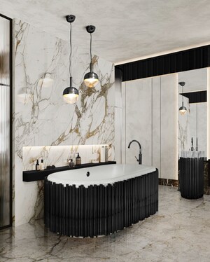 Bathroom in 4 BHK Apartment at Godrej Trilogy, Worli – for Sale