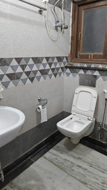 Bathroom in 1 BHK Apartment at Paryavaran Complex – for Rent