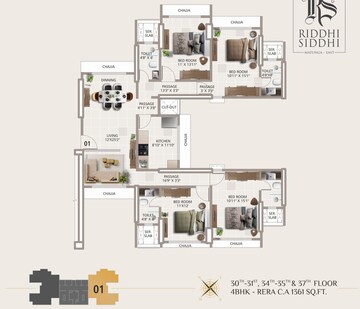 Floor Plan in 3 BHK Apartment at Matunga East – for Sale