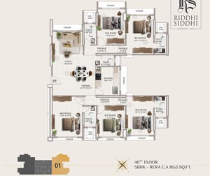 Floor Plan in 3 BHK Apartment at Matunga East – for Sale