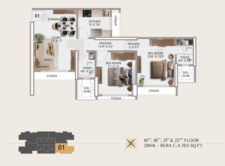 Floor Plan, matunga east 4 Bedroom 1450 Sq.Ft. Apartment In Matunga East Mumbai 9560080