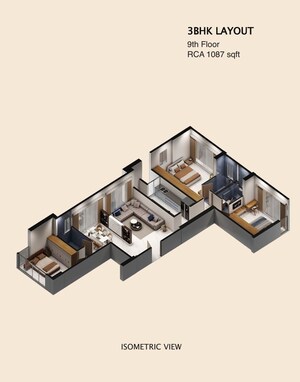 Floor Plan in 1 BHK Apartment at Bluestone Tulsi Heritage, Dadar East – for Sale