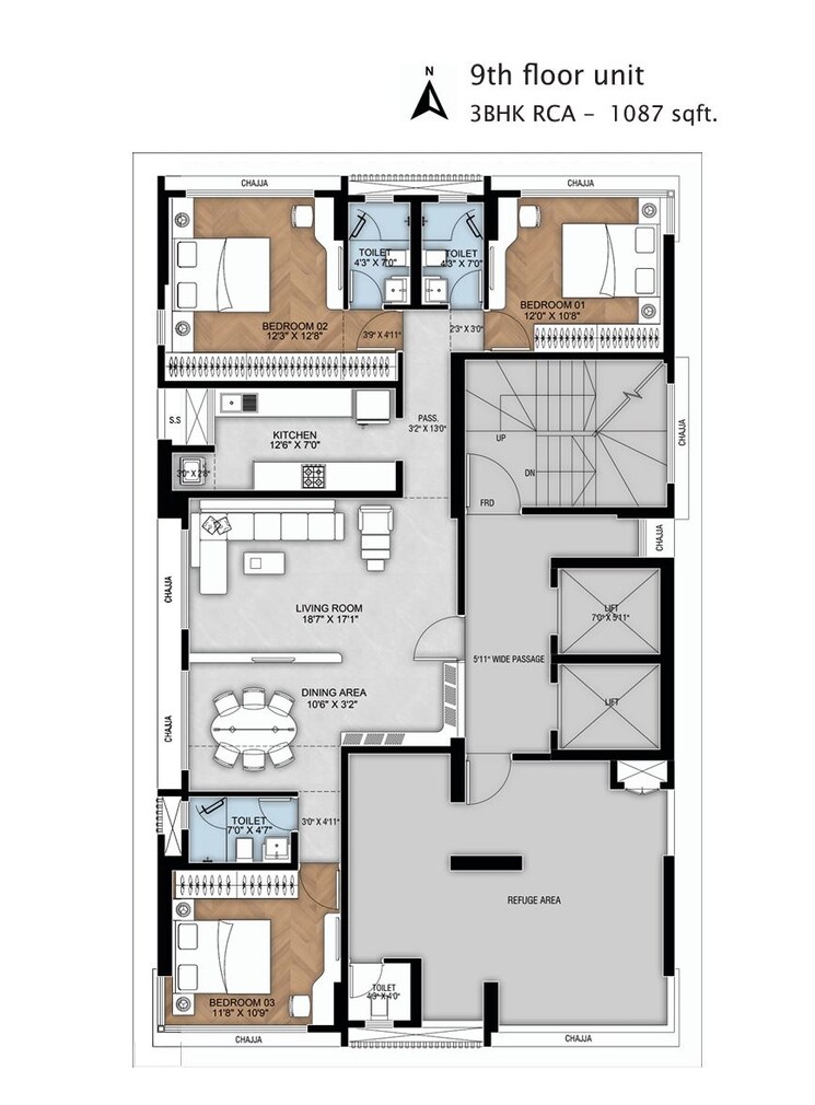 Floor Plan, bluestone-tulsi-heritage 1 Bedroom 499 Sq.Ft. Apartment In Dadar East Mumbai 9560110