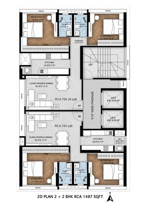 Floor Plan in 1 BHK Apartment at Bluestone Tulsi Heritage, Dadar East – for Sale