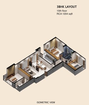 Floor Plan in 2 BHK Apartment at Bluestone Tulsi Heritage, Dadar East – for Sale