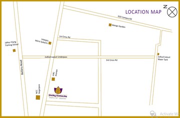 3 BHK Apartment – Map Location View at Sterling Dewberries, Sahakara Nagar - for Sale