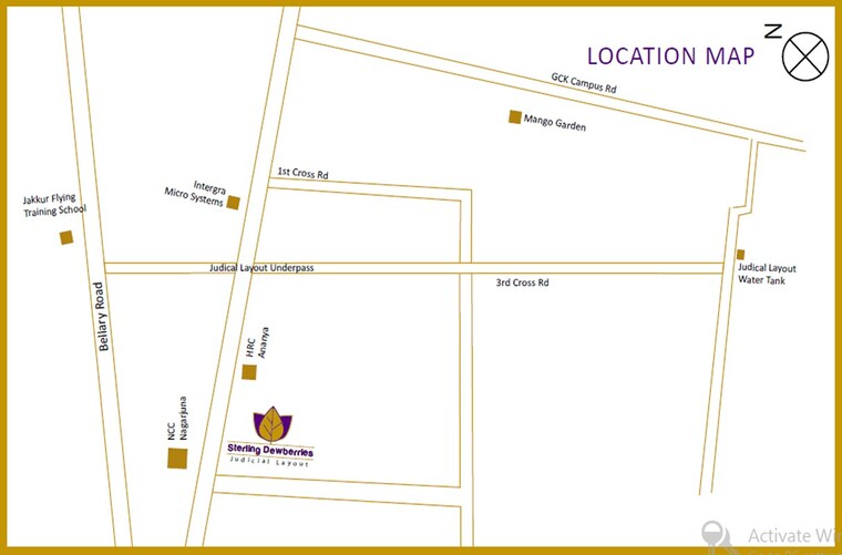 Map Location, sterling-dewberries 3 Bedroom 1360 Sq.Ft. Apartment In Sahakara Nagar Bangalore 9560122