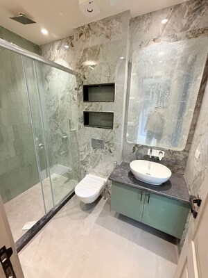 Bathroom in 3 BHK Builder Floor at Ansal Sushant Lok I, Sector 43 – for Rent