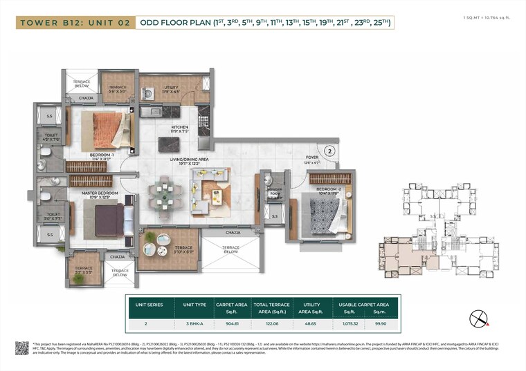 Floor Plan, keshav nagar 2 Bedroom 828 Sq.Ft. Apartment In Keshav Nagar Pune 9562694