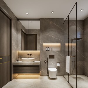 Bathroom in 4 BHK Apartment at Pitampura – for Sale