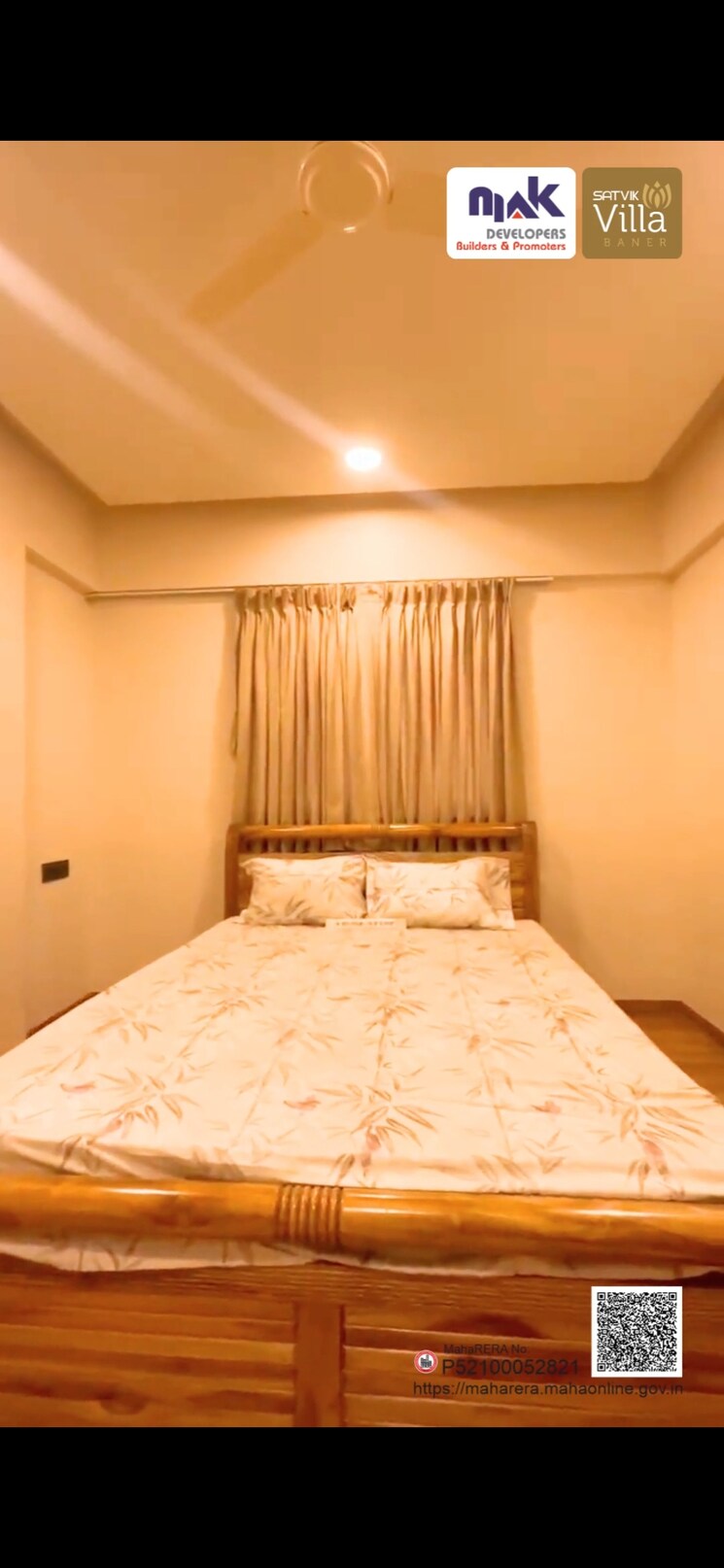 Bedroom, mak-satvik-villa 2 Bedroom 1124 Sq.Ft. Apartment In Baner Pune 9564041