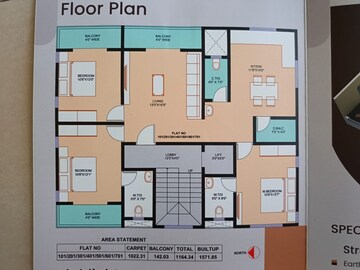 Floor Plan in 3 BHK Apartment at Baner – for Sale