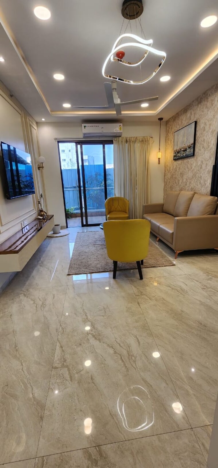 Living Room, mantra-monarch 3 Bedroom 1350 Sq.Ft. Apartment In Balewadi Pune 9564234