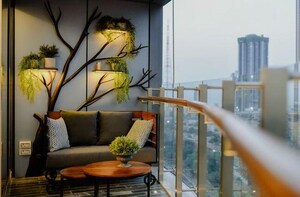 Balcony in 3 BHK Apartment at Omkar 1973, Worli – for Sale