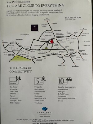 3 BHK Builder Floor – Map Location View at Vasavis Solitaire Heights, Ameerpet - for Sale