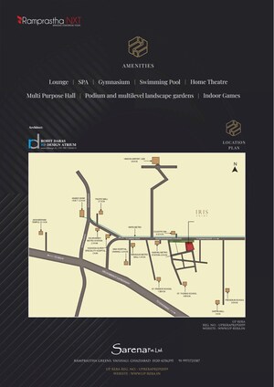 3 BHK Apartment – Map Location View at Sarena Iris Prime, Ramprastha Greens - for Sale