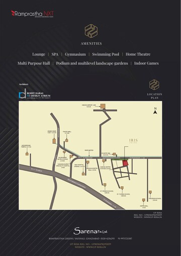 3 BHK Apartment – Map Location View at Sarena Iris Prime, Ramprastha Greens - for Sale