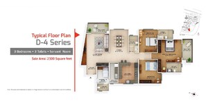 Floor Plan in 3.5 BHK Apartment at Vaswani Exquisite, Whitefield – for Sale