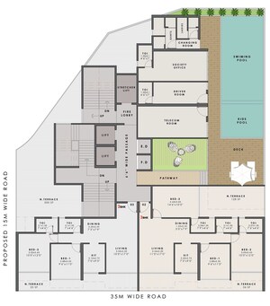 Floor Plan in 2 BHK Apartment at Kharghar Sector 36 – for Sale