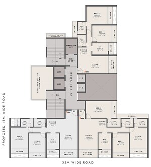 Floor Plan in 2.5 BHK Apartment at Kharghar Sector 36 – for Sale