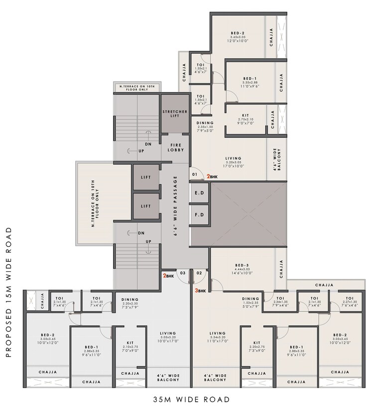 Floor Plan, kharghar sector 36 2.5 Bedroom 1359 Sq.Ft. Apartment In Kharghar Sector 36 Navi Mumbai 9569910