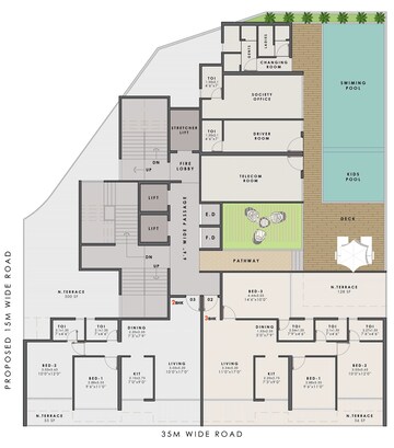 Floor Plan in 2.5 BHK Apartment at Kharghar Sector 36 – for Sale
