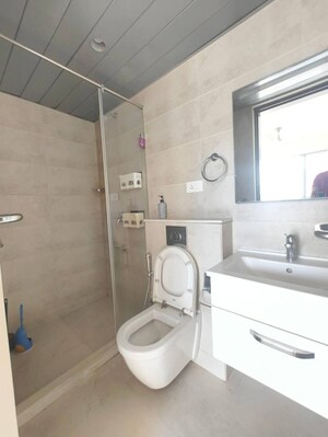 Bathroom in 2 BHK Apartment at Kasturi Apostrophe, Wakad – for Rent