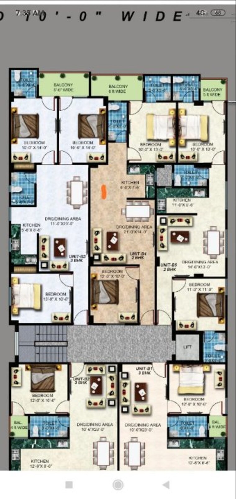 Floor Plan, defence-enclave-noida 2 Bedroom 1200 Sq.Ft. Builder Floor In Sector 44 Noida 9571350