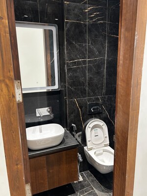 Bathroom in 3 BHK Builder Floor at Ansal Sushant Floors, Sushant Lok ii – for Rent