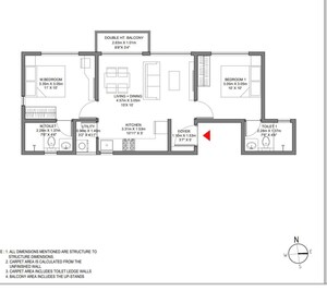 Floor Plan in 2 BHK Apartment at Godrej Ananda, Bagaluru – for Sale