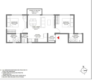 Floor Plan in 2 BHK Apartment at Godrej Ananda, Bagaluru – for Sale