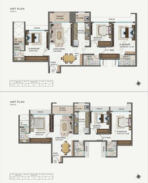 Floor Plan in 3 BHK Apartment at Ellora Emerald, Kharghar Sector 37 – for Sale