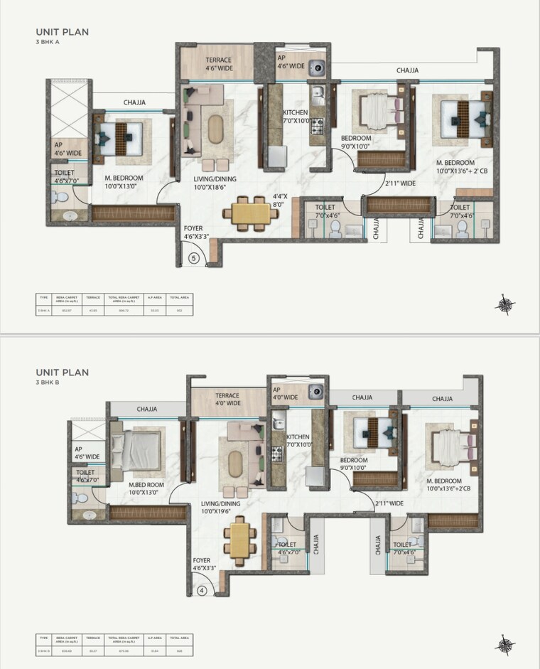 Floor Plan, ellora-emerald 3 Bedroom 1165 Sq.Ft. Apartment In Kharghar Sector 37 Navi Mumbai 9572030