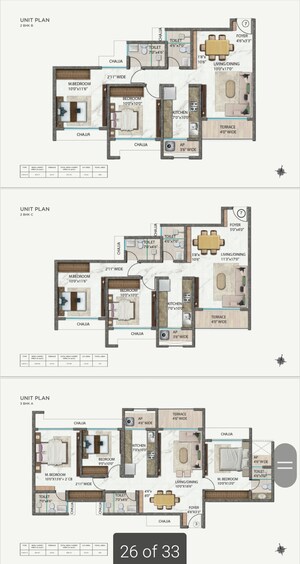 Floor Plan in 3 BHK Apartment at Ellora Emerald, Kharghar Sector 37 – for Sale