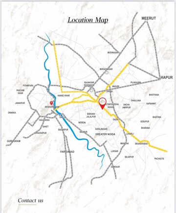 3 BHK Builder Floor – Map Location View at Sector 16b Greater Noida - for Sale
