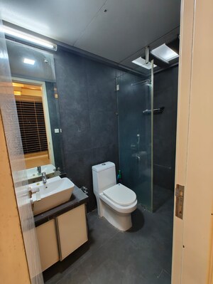 Bathroom in 3 BHK Apartment at Progressive Group Highness, Sanpada – for Rent