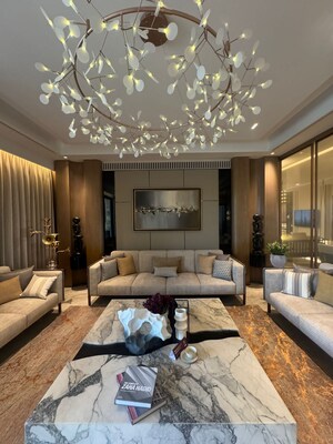 Living Room in 4 BHK Apartment at New Chandigarh – for Sale