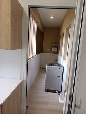 Kitchen in 3.5 BHK Apartment at Bhartiya Nikoo Homes Phase 2, Thanisandra Main Road – for Rent