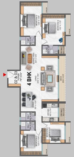4 BHK Apartment For Sale in Neelkamal Gokul