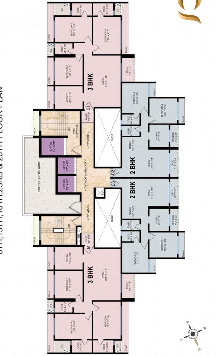 Floor Plan, neelkamal-gokul 4 Bedroom 2600 Sq.Ft. Apartment In Kharghar Navi Mumbai 9576408