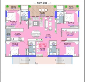 Floor Plan in 4 BHK Apartment at Fortune Prashanti CHS, Erandwane – for Sale