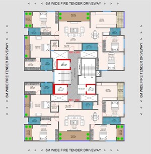 Floor Plan in 4 BHK Apartment at Fortune Yashodhan CHS, Deccan Gymkhana – for Sale