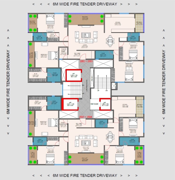 Floor Plan, fortune-yashodhan-chs 4 Bedroom 2313 Sq.Ft. Apartment In Deccan Gymkhana Pune 9576521