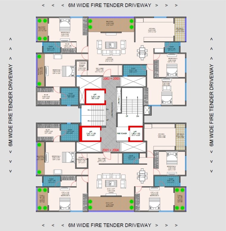 Floor Plan, fortune-yashodhan-chs 4 Bedroom 2313 Sq.Ft. Apartment In Deccan Gymkhana Pune 9576521