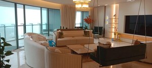 Living Room in 4 BHK Apartment at Lodha The World Towers World One Tier 2, Worli – for Rent
