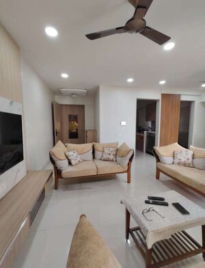 Living Room in 3 BHK Apartment at Soham Crystal Spires, Thane West – for Rent