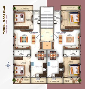 Floor Plan in 2 BHK Apartment at Dabha – for Sale