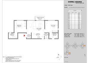 Floor Plan in 2 BHK Apartment at Godrej Ananda, Bagaluru – for Sale